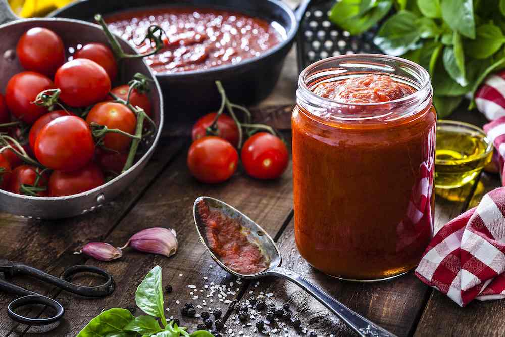 Natural glass tomato paste a consumable seasoning with unique taste and color